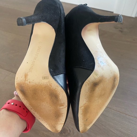 Saks Fifth Avenue leather booties, black size 5.5 - Picture 9 of 10